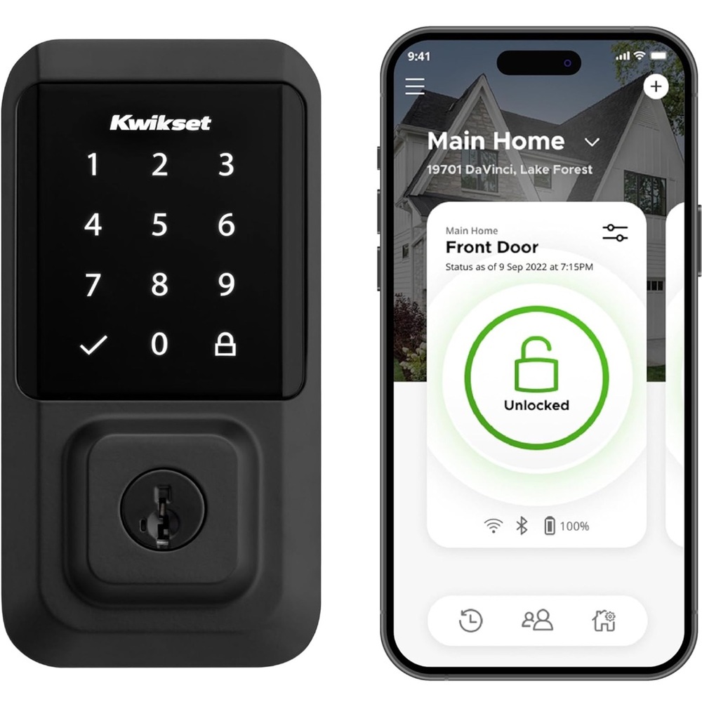 Black Smart Lock with Mobile App Integration
